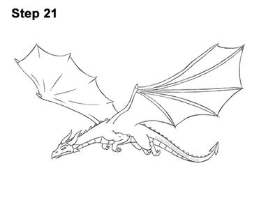 dragons flying side view