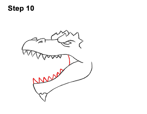 How to Draw a Dragon Head Roaring 10