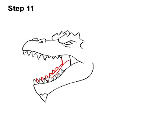 How to Draw a Dragon Head Roaring 11