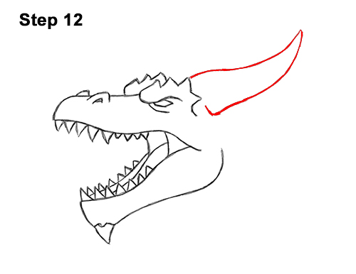 How to Draw a Dragon Head Roaring 12