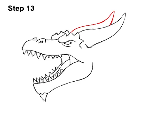 How to Draw a Dragon Head Roaring 13