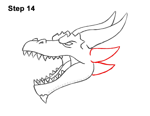 How to Draw a Dragon Head Roaring 14