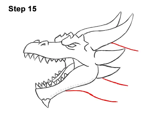 How to Draw a Dragon Head Roaring 15