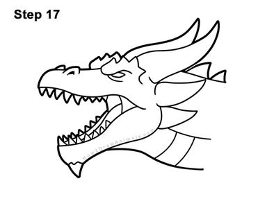 how to draw a dragon face