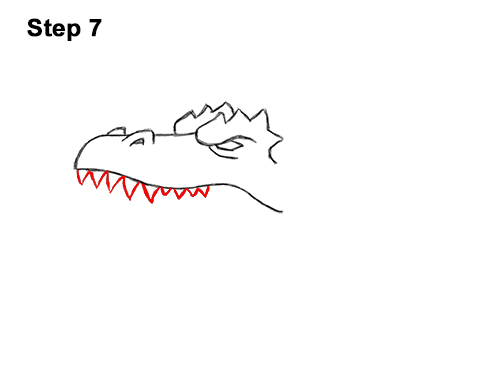 How to Draw a Dragon Head Roaring 7