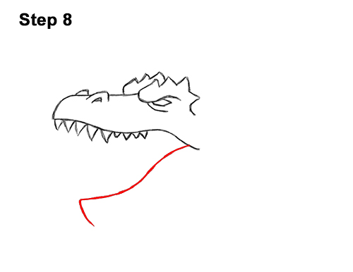 How to Draw a Dragon Head Roaring 8