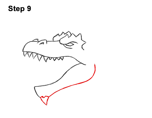 How to Draw a Dragon Head Roaring 9