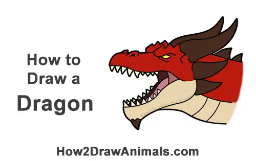 How To Draw A Dragon Head Cartoon Video Step By Step Pictures