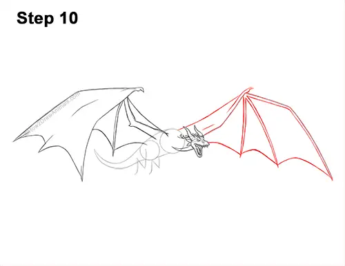 How to Draw a Flying Dragon Wyvern Fire 10