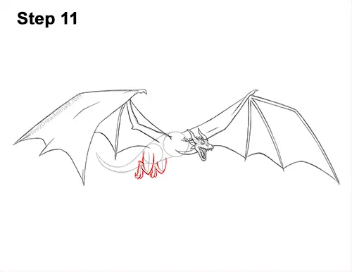 How to Draw a Flying Dragon Wyvern Fire 11