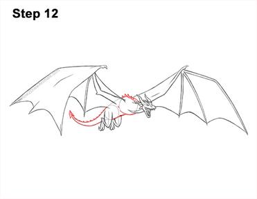 how to draw a flying dragon step by step