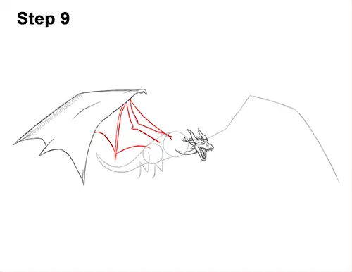How to Draw a Flying Dragon Wyvern Fire 9