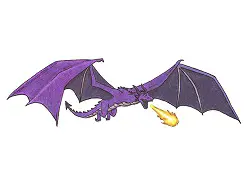 How to Draw a Dragon Flying Color Wings Purple Fire