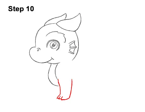 How to Draw a Cute Cartoon Baby Dragon Chibi Kawaii 10