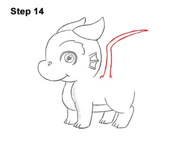 how to draw a easy baby dragon