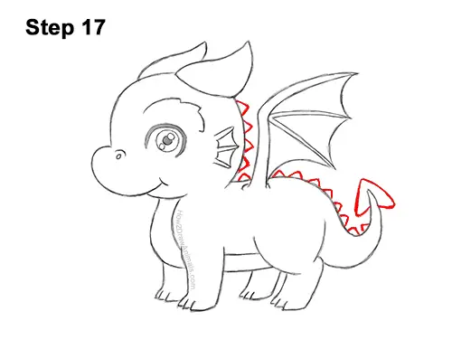 how to draw a cartoon baby dragon