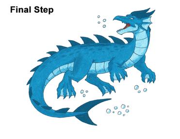 easy drawings of water dragons