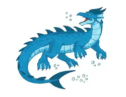 How to Draw a Blue-Green Dragon Water Sea Ocean