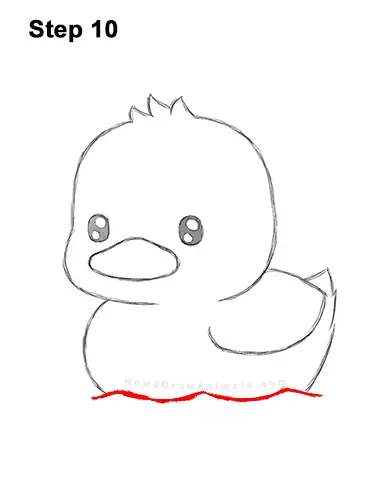 How to Draw Cute Cartoon Duck Duckling Chibi Kawaii 10