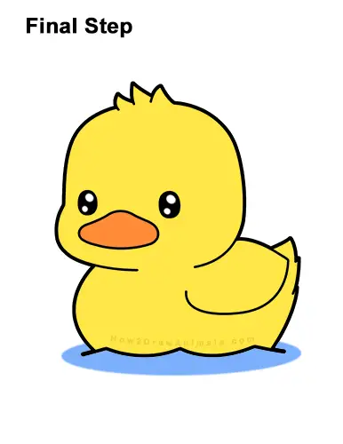 How to Draw Cute Cartoon Duck Duckling Chibi Kawaii
