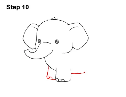 How to Draw Cute Cartoon Elephant Chibi 10