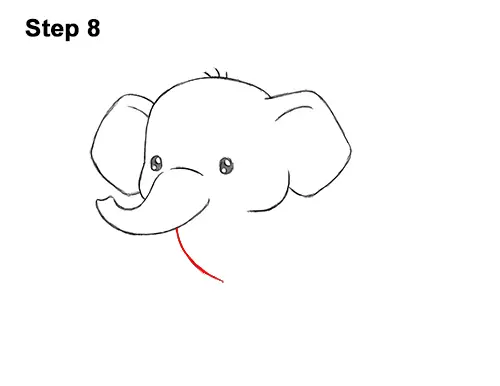How to Draw Cute Cartoon Elephant Chibi 8