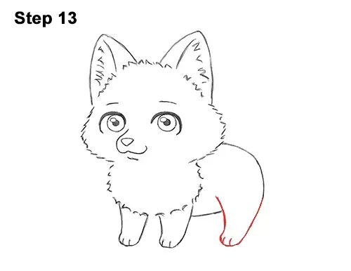 Draw Cute Cartoon Red Fox Chibi Little Mini 13