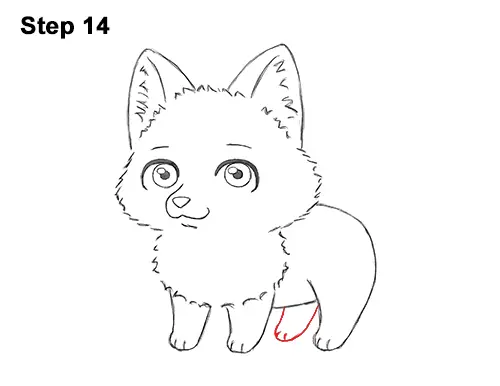Draw Cute Cartoon Red Fox Chibi Little Mini 14
