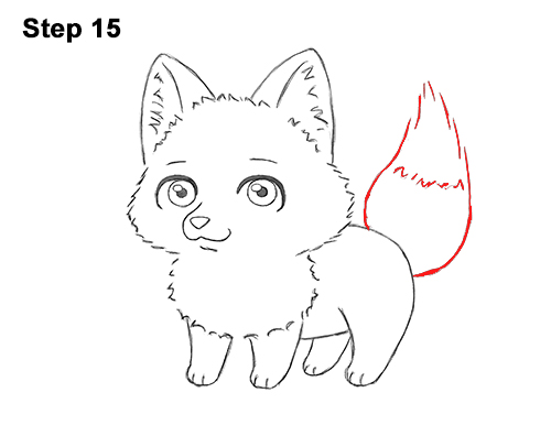 Draw Cute Cartoon Red Fox Chibi Little Mini 15