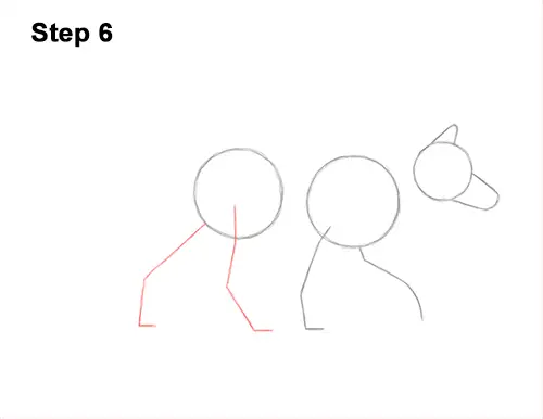 How to Draw a Red Fox Walking Side View 6