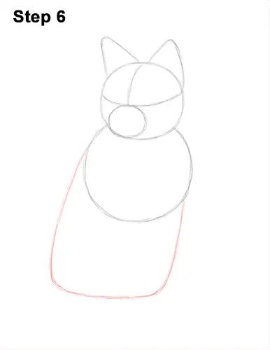 How to Draw a Red Fox Sitting 6