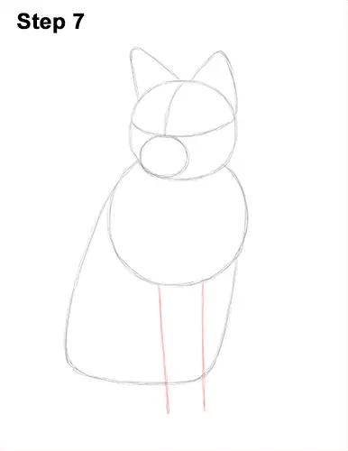 How to Draw a Red Fox Sitting 7