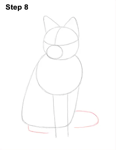 How to Draw a Red Fox Sitting 8