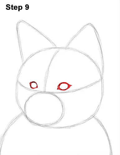 How to Draw a Red Fox Sitting 9