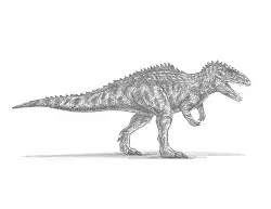 How to Draw a Giganotosaurus Dinosaur Side View