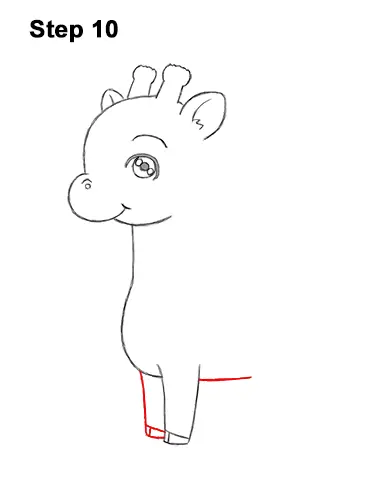 How to Draw a Cute Cartoon Giraffe Chibi Kawaii 10
