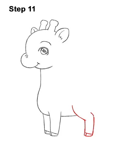 How to Draw a Cute Cartoon Giraffe Chibi Kawaii 11
