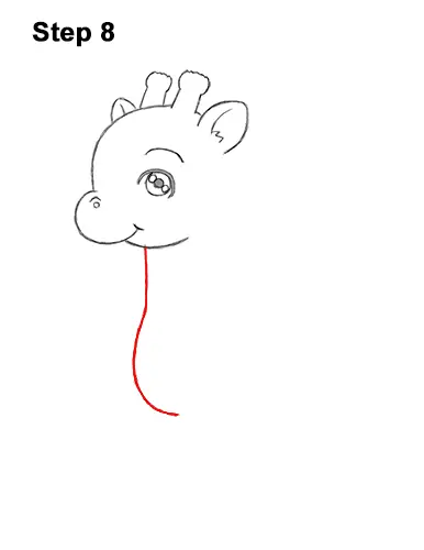 How to Draw a Cute Cartoon Giraffe Chibi Kawaii 8