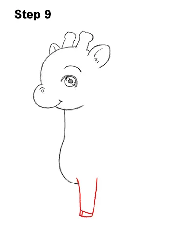 How to Draw a Cute Cartoon Giraffe Chibi Kawaii 9