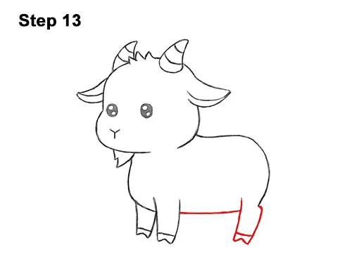 How to Draw Cute Cartoon Goat Chibi Kawaii 13