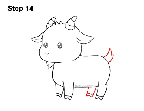 How to Draw Cute Cartoon Goat Chibi Kawaii 14