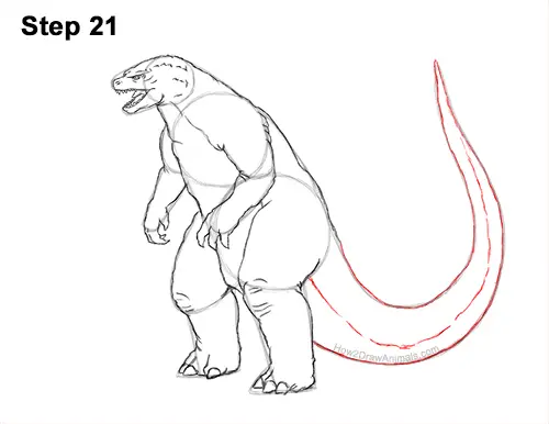 How to Draw Godzilla Monster Side Gojira Kaiju 21