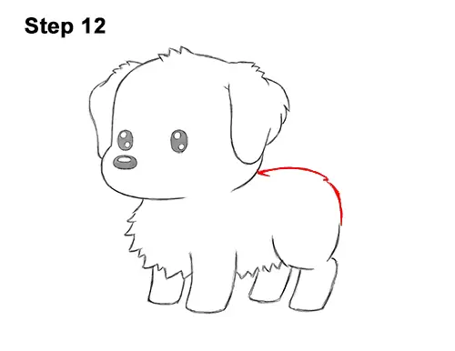 How to Draw a Cute Cartoon Golden Retriever Puppy Dog Chibi Kawaii 12