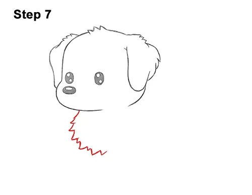 How to Draw a Cute Cartoon Golden Retriever Puppy Dog Chibi Kawaii 7