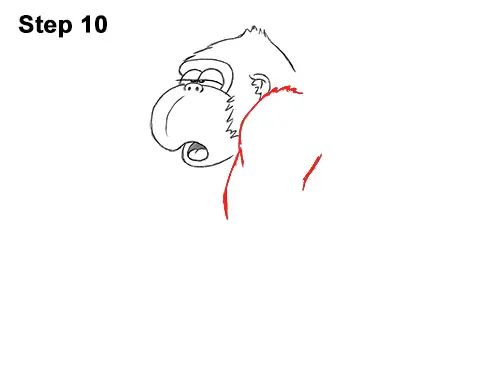 Draw Funny Goofy Cartoon Gorilla 10
