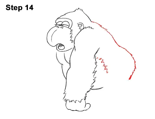 Draw Funny Goofy Cartoon Gorilla 14