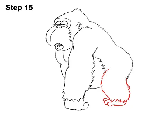 Draw Funny Goofy Cartoon Gorilla 15