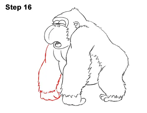 Draw Funny Goofy Cartoon Gorilla 16