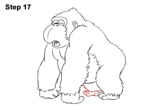 Draw Funny Goofy Cartoon Gorilla 17