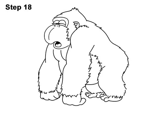 Draw Funny Goofy Cartoon Gorilla 18